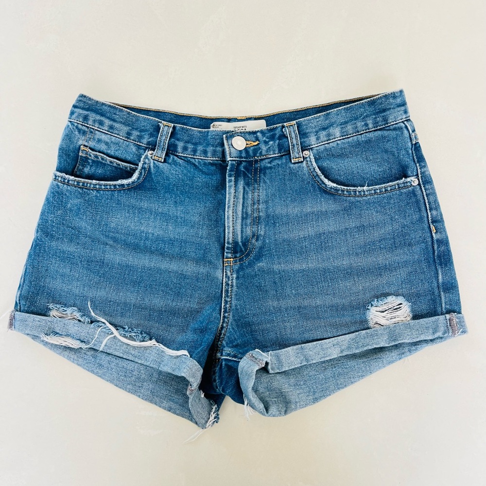 Topshop Moto Rosa High Rise Denim Shorts 8